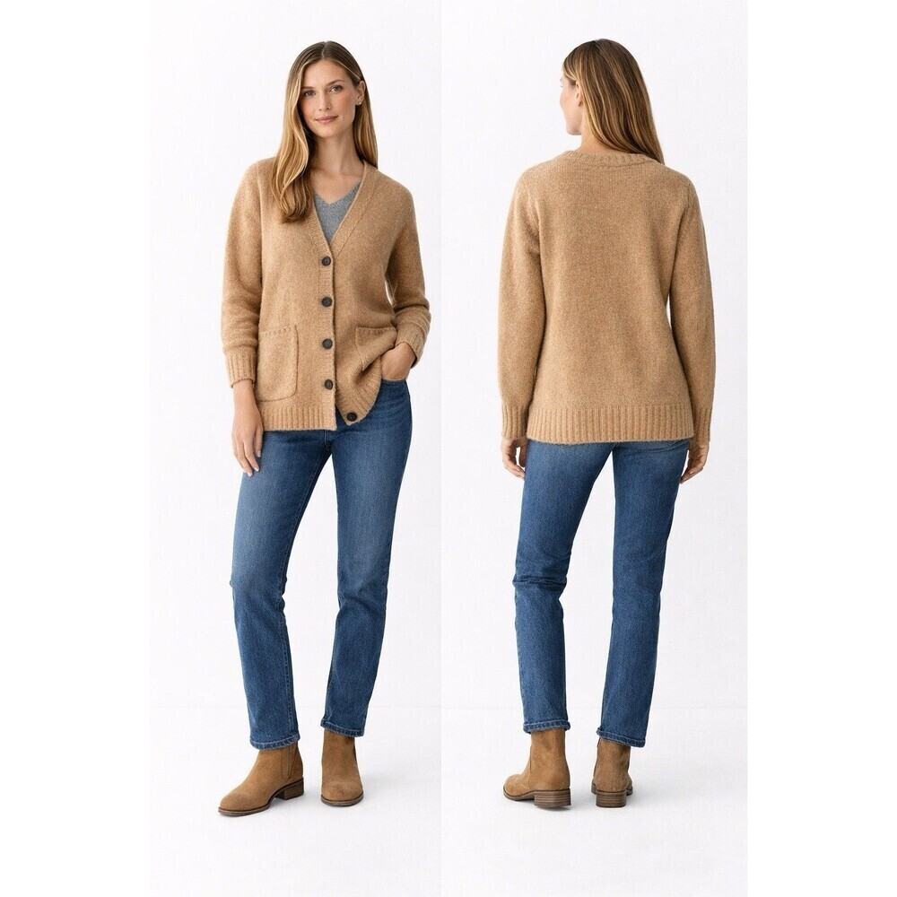 PIOMBO Wool Blend Button Front Cardigan Camel Tan Women’s S NWT